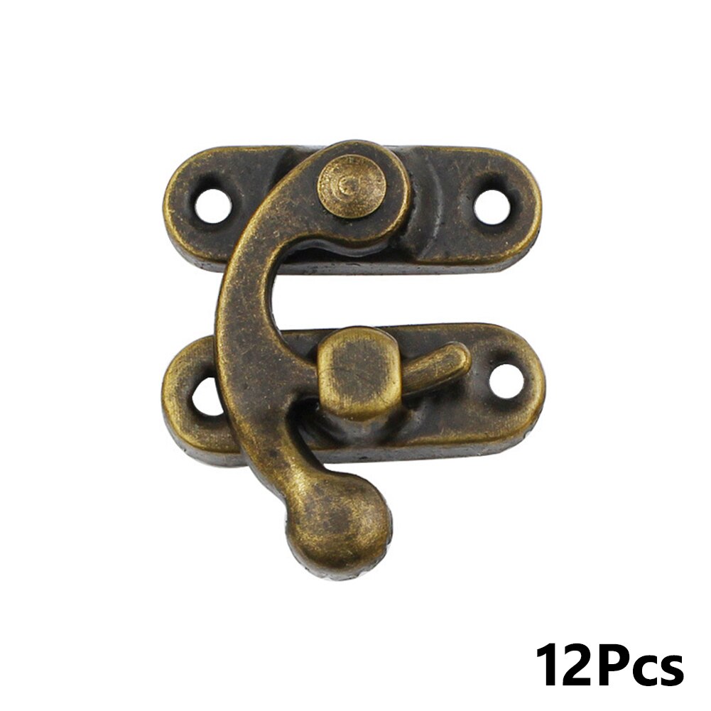 12 pièces bijoux coffre vin boîte en bois boîte à bascule loquet meubles en cuir sac à main valise moraillon crochet serrure 3 couleurs: Bronze left