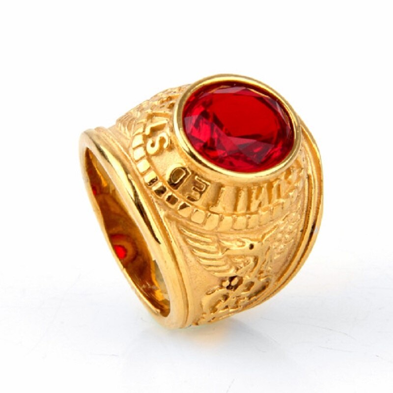 Europa og usa rustfrit stål ring herre smykker titanium stål us flåde soldat ring