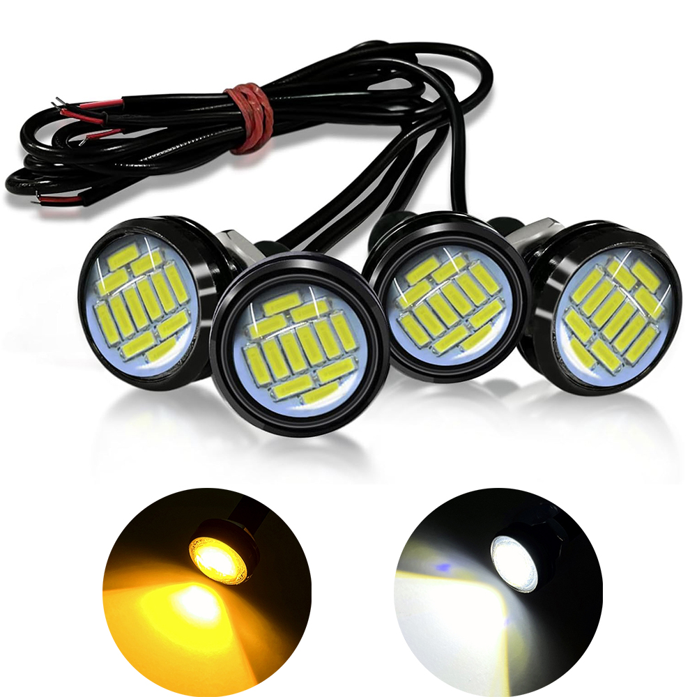 Lámpara LED Eagle Eye 23mm 12SMD luces de circulación diurna lámpara de señal blanca amarilla señal de giro, luz lateral, luz de marcha atrás, luz trasera