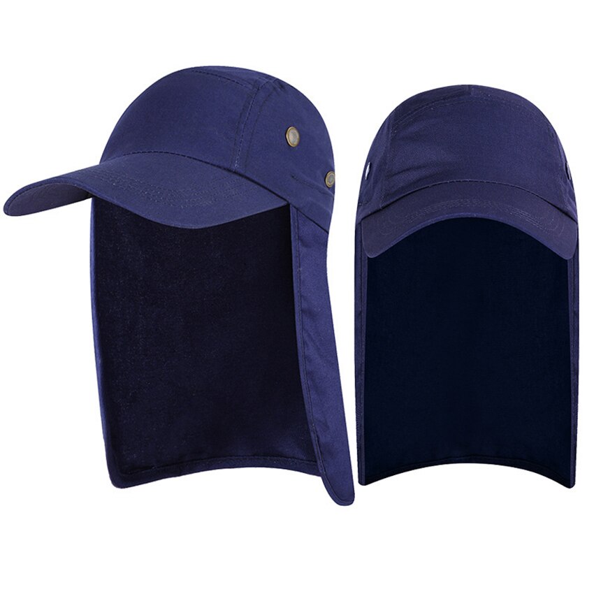 Sun Protection Cap Baseball Cap Fishing Hat with Neck Flap, Fishing Hat Sun Cap Breathable Outdoor Hiking Hat for Camping: Navy