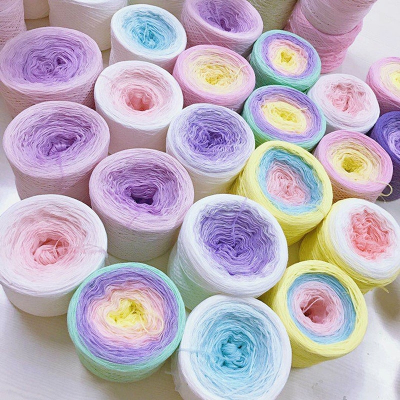 Hilo de mezcla de algodón orgánico para primavera y verano, 300g, 4 partes de Crochet, ropa de hilado, falda, línea de encaje, artesanal, tejido a mano, 1000m