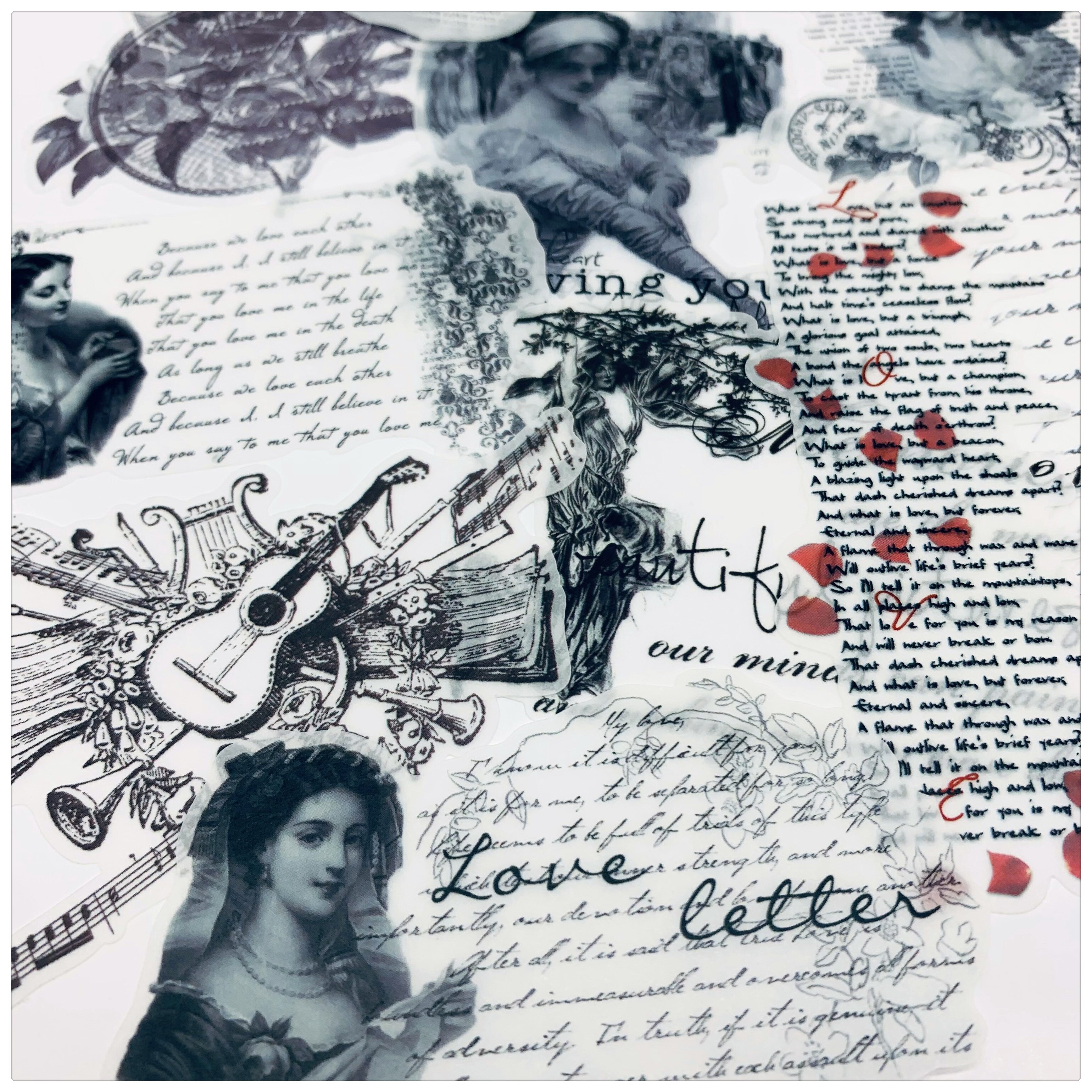 Vintage gammel avis dameklistremerker gjør-det-selv scrapbooking base collage mobil datamaskin dagbok glad plan forseglingsdekorasjon