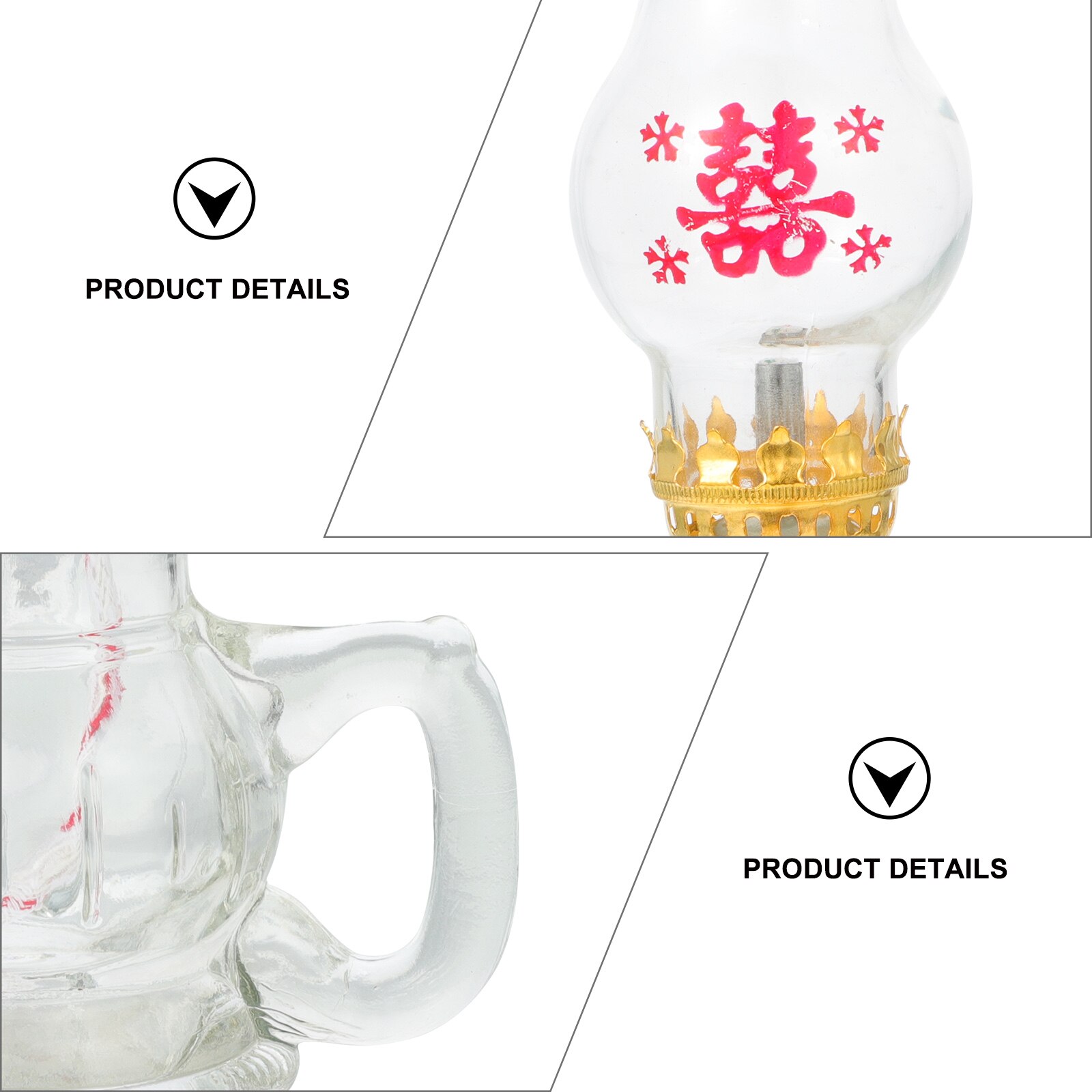 Chinese-style Kerosene Lamp Glass Kerosene Oil Lamp Retro Kerosene Oil Light