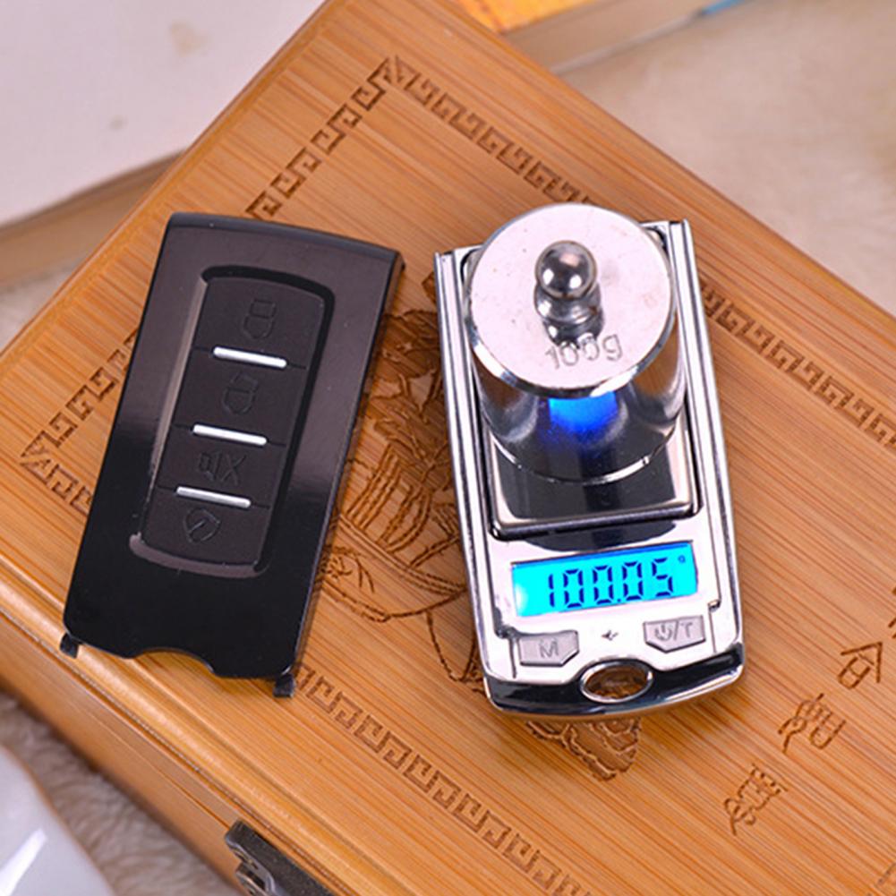 Minibáscula electrónica portátil para coche, balanza Digital de bolsillo de Metal, ligera, en forma de llave, precisa, para joyería y comida