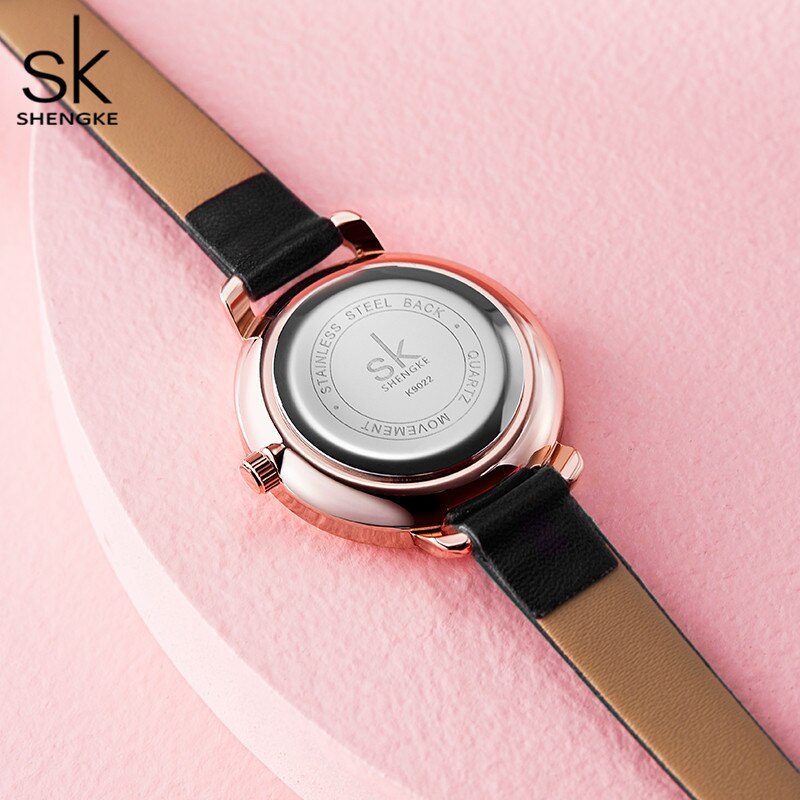 Shengke Lederen Horloges Casual Vrouwen Horloges 4 Kleuren Japanse Beweging 3 Atm Waterdichte Horloges Voor Vrouwen Zegarek Damski