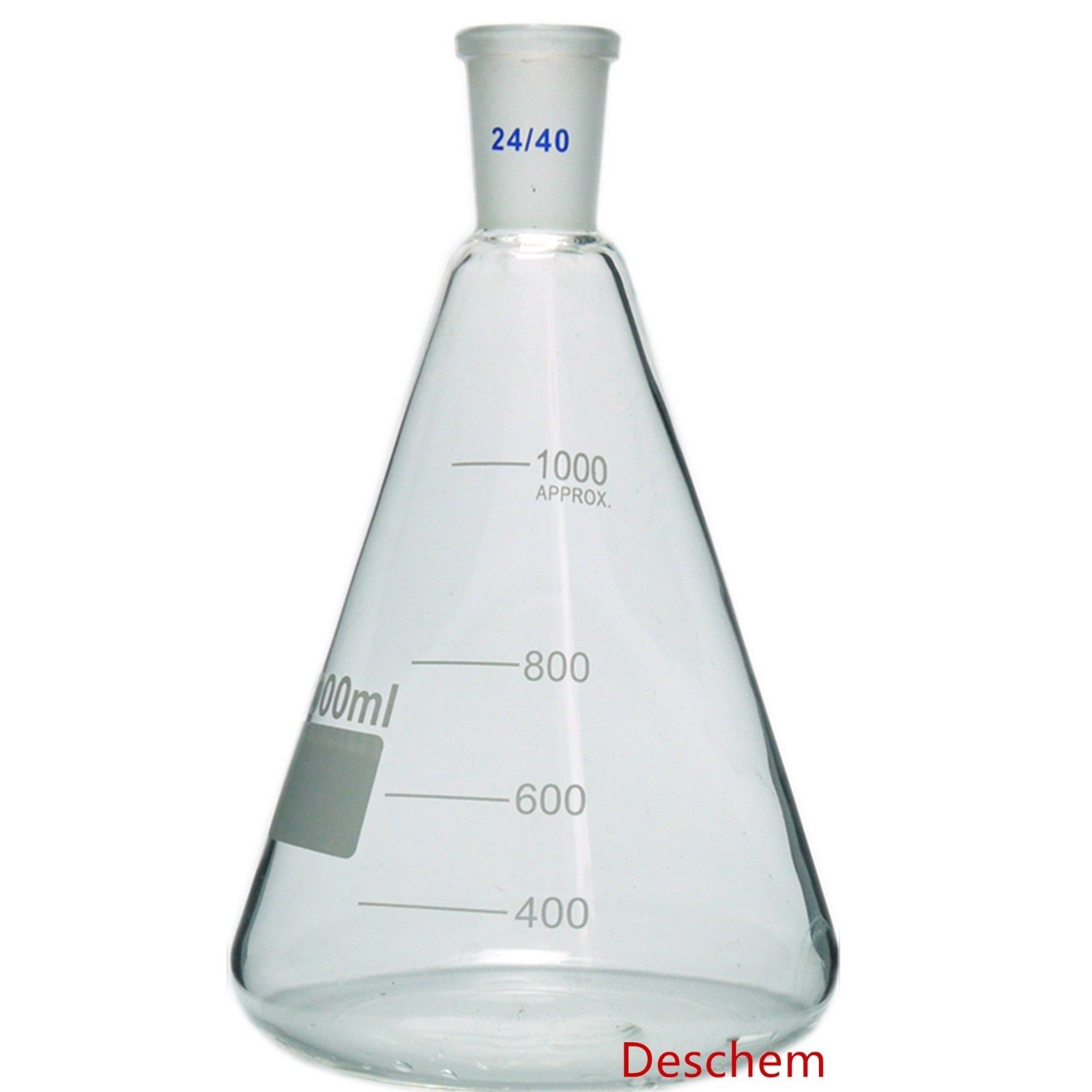 1000 ml, 24/40, matraz de Erlenmeyer de vidrio, 1L, botella cónica, cristalería química de laboratorio