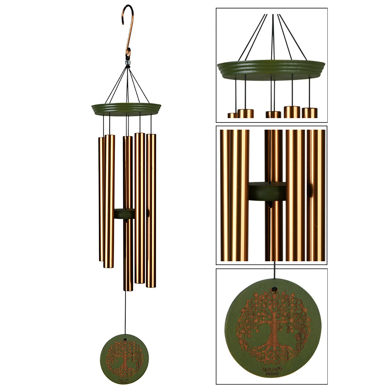 Tubes en aluminium, carillons éoliens d&#39;arbre de vie, décoration suspendue de jardin extérieur Unique