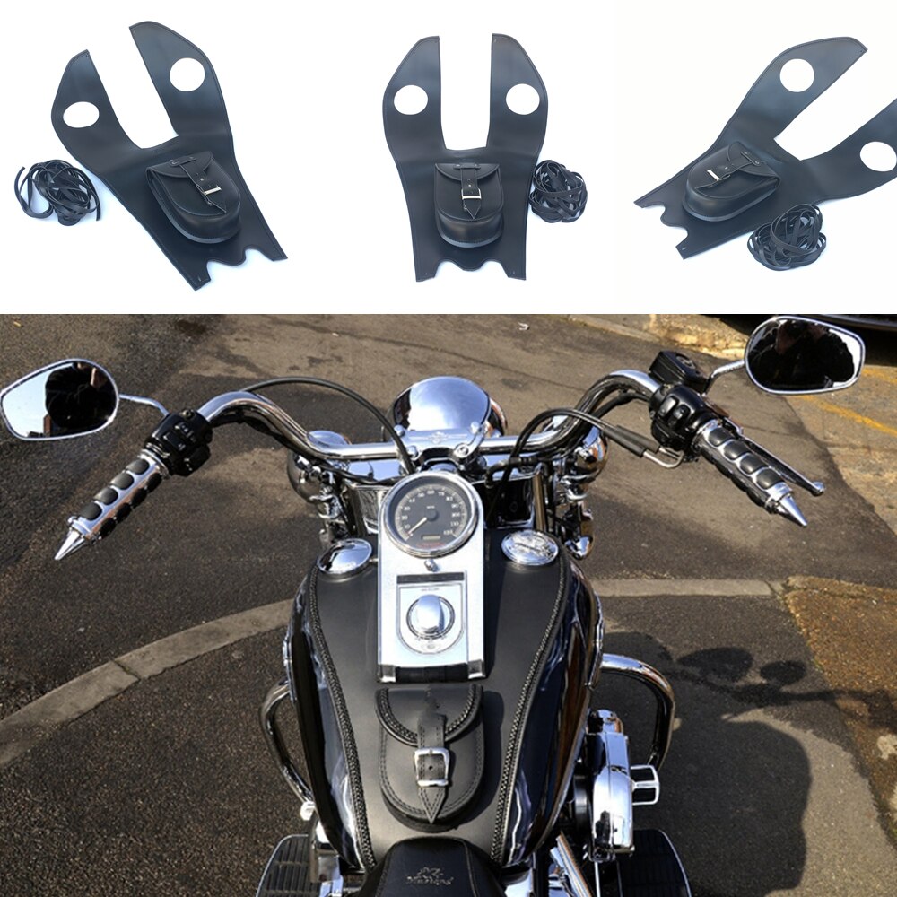 Motorcykel olie brændstoftank taske til harley softail fatboy arv deluxe læder tankdæksel panel pad chap bib