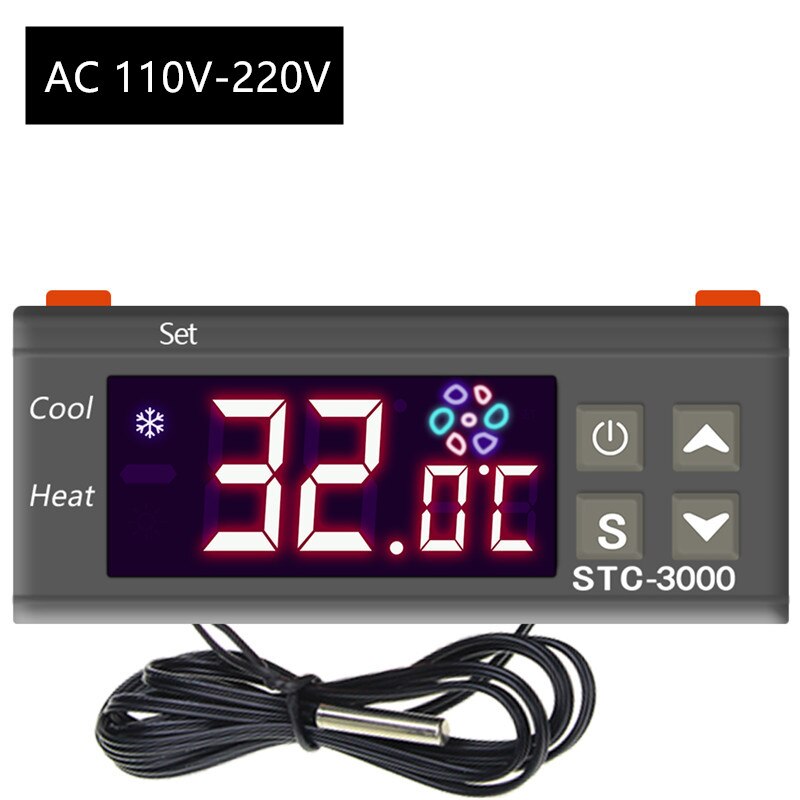 STC-1000/STC-3028/STC-3000 12V24V 220V Digital Temperature Controller Thermostat Thermoregulator Incubator Relay Heating Cooling: Yellow