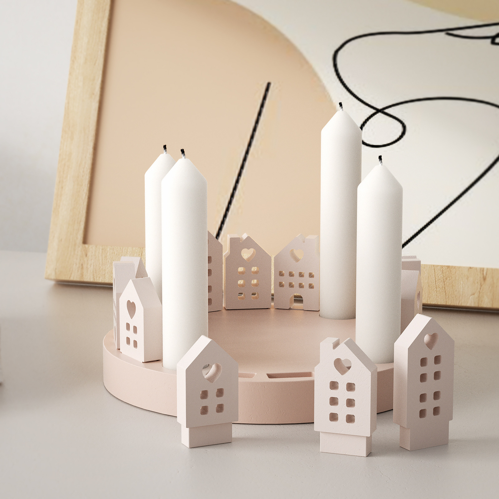 Fai da te casa europea candeliere in gesso ornamento creazione di stampi scheletro foglie d'amore impostato di stampi in silicone per casa di uccelli