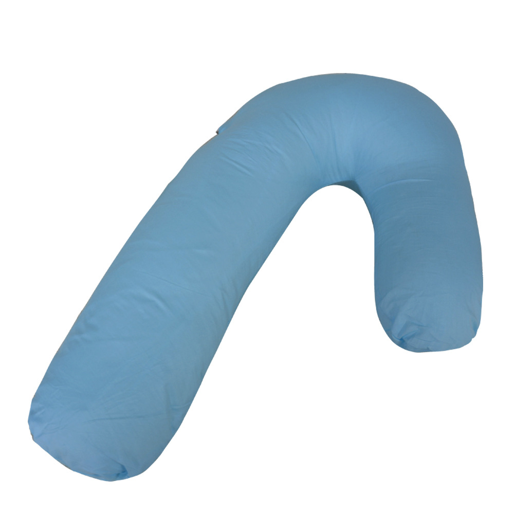Oreiller multifonction en V pour femmes enceintes | Oreiller de soutien pour le sommeil latéral pour femmes enceintes, oreiller de cou de voyage en coton: Blue