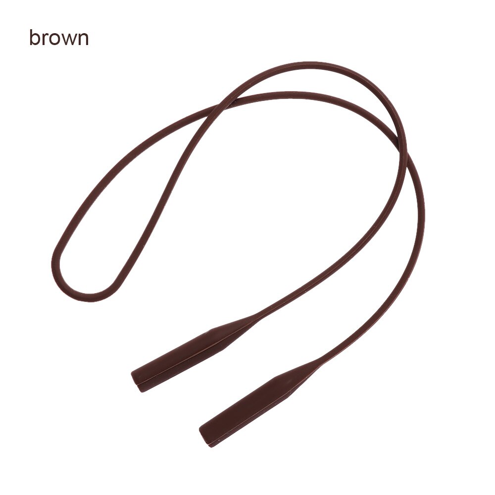 1PC Adjustable Silicone Eyeglasses Straps Sunglasses String Ropes Glasses Chain Sports Band Holder Elastic Anti Slip Cords: A-Brown