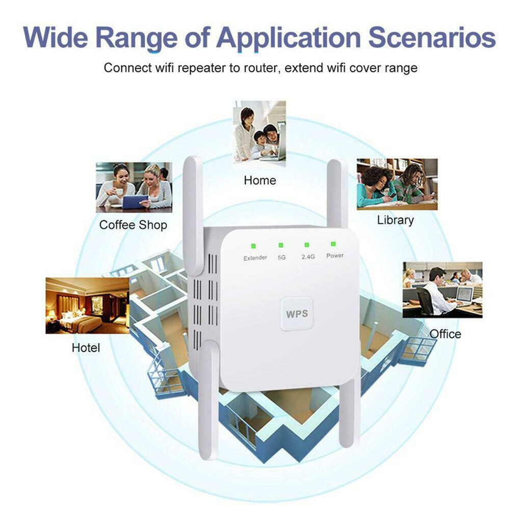 5Ghz Draadloze Wifi Repeater 1200Mbps Router Wifi Booster 2.4G Wifi Lange Range Extender Wifi Draadloze Signaal Versterker repeater