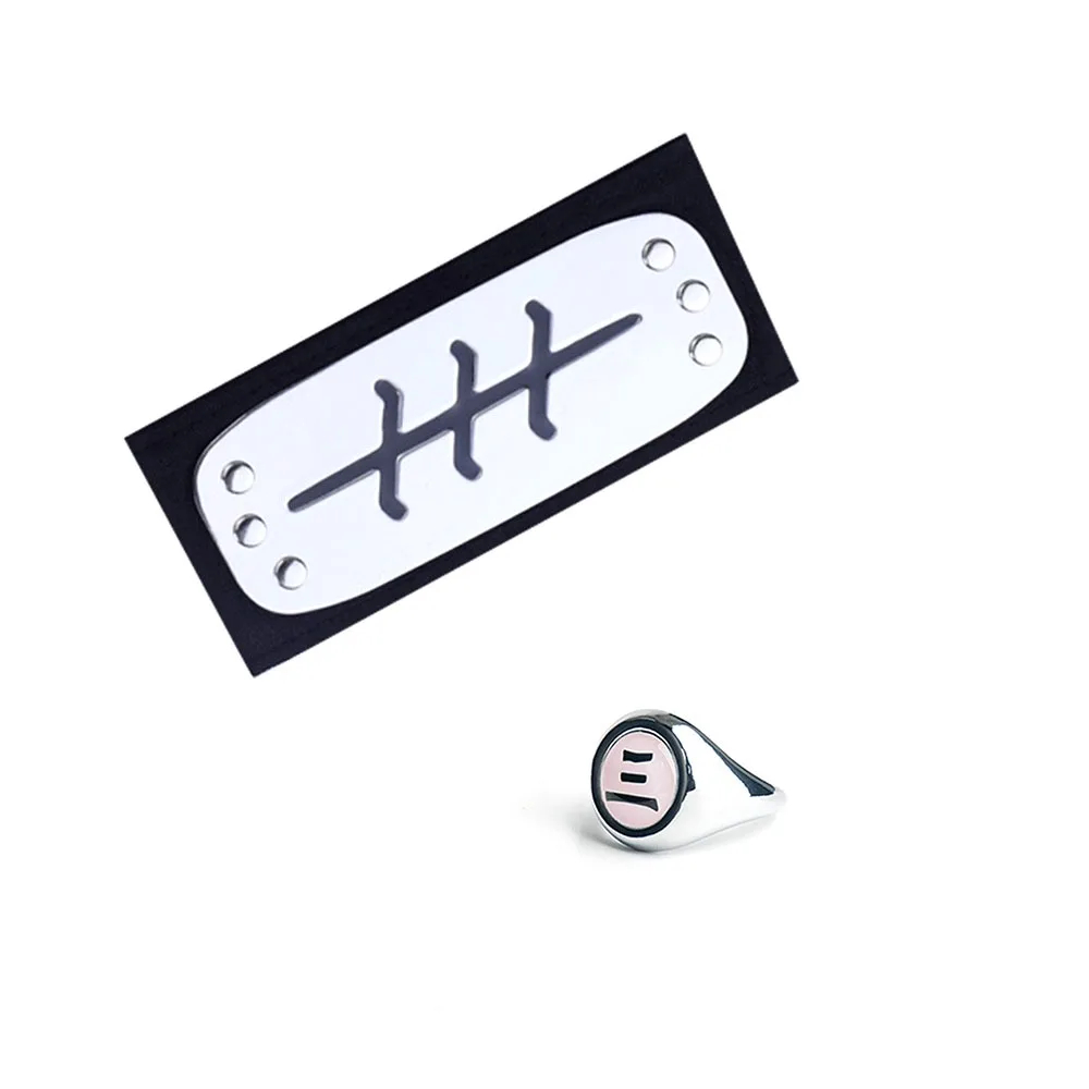 Naruto Akatsuki Rings Headbands Anime Figure Itachi Cosplay Ring Accessories Props Jewerly Christmas Party: WHITE