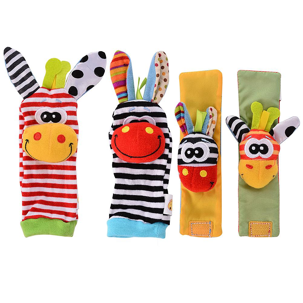 Kuulee 4 x più Nuovo Sonagli Da Polso Mani di Sedimento cercatori Del bambino infantile Molle Giocattolo Inerente Allo Sviluppo di da lanlan