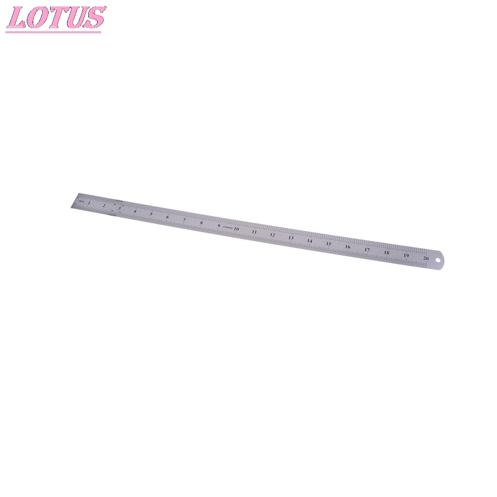 50 cm ruler 20 inch stainless steel precision double-sided stainless steel material 0-50 cm metric unit on both sides 1pc