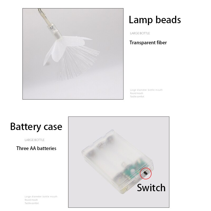 LED Fiber Flower Lights String Waterproof Fairy Garland Lamp Living Room Store Year Decoration AA Battery/USB Light String