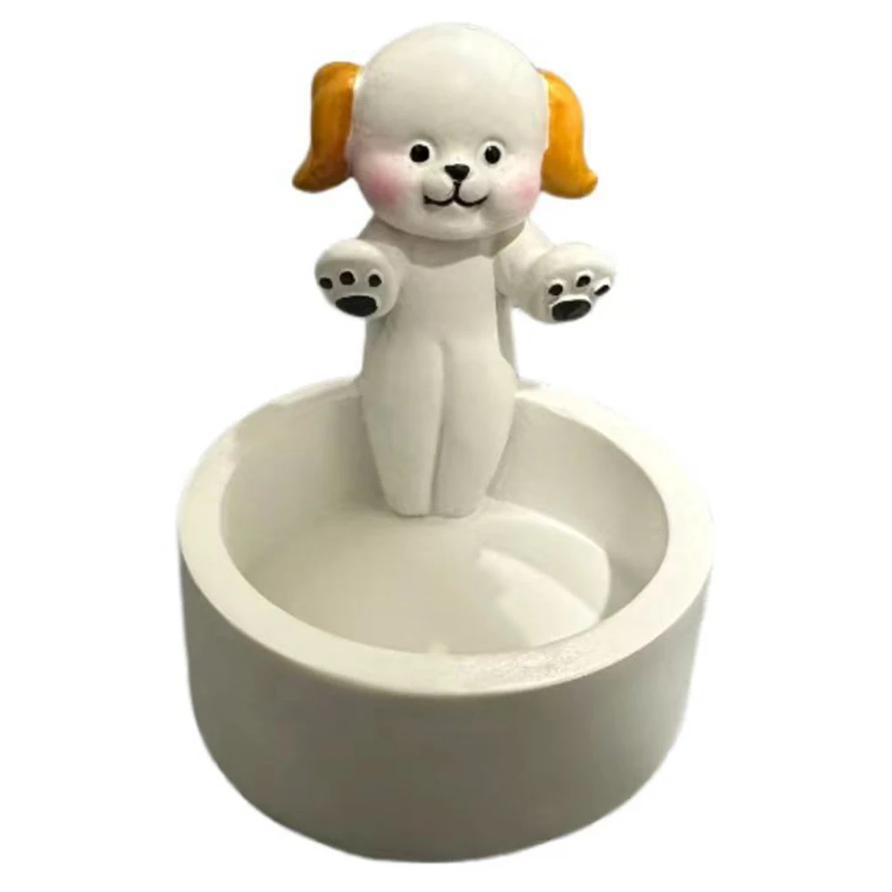 Chat/chien/lapin/renard Animal bougeoir pattes chauffantes bougeoir mignon chandelier support de lampe dessin animé pour les amoureux des animaux: WHITE