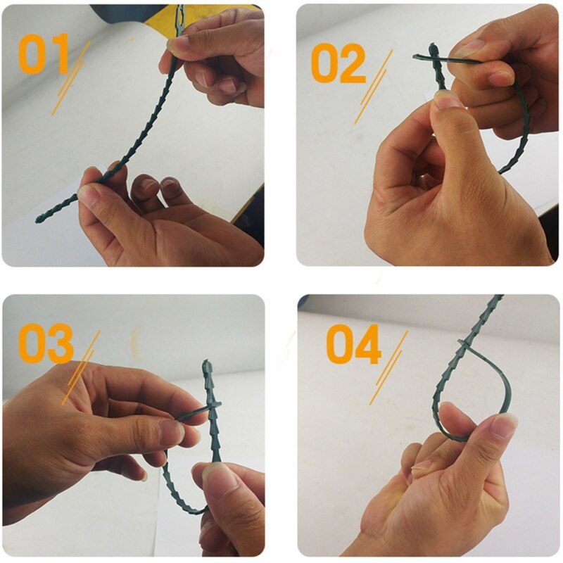 50/100 Uds. Bridas de plástico ajustables para cables de plantas bridas para cables reutilizables para soporte de escalada de árboles de jardín Clip de tallo de tomate de vid