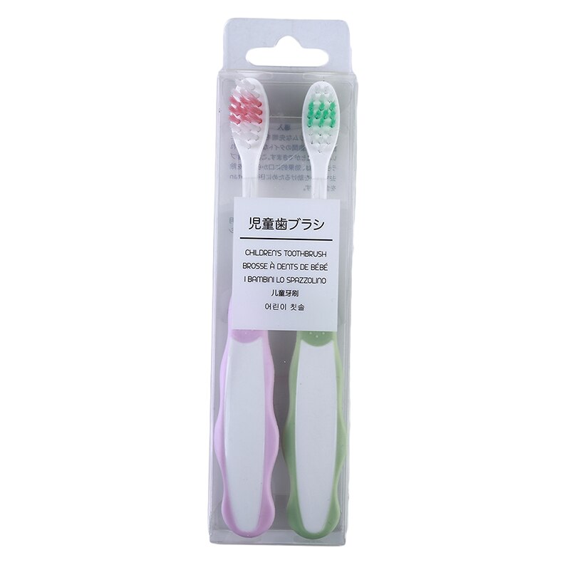 1 conjunto escova de dentes das crianças caixa de cristal 2 varas do cabelo macio cabeça grande língua limpa escova de dentes do bebê fontes do bebê Imagem cor: Default Title