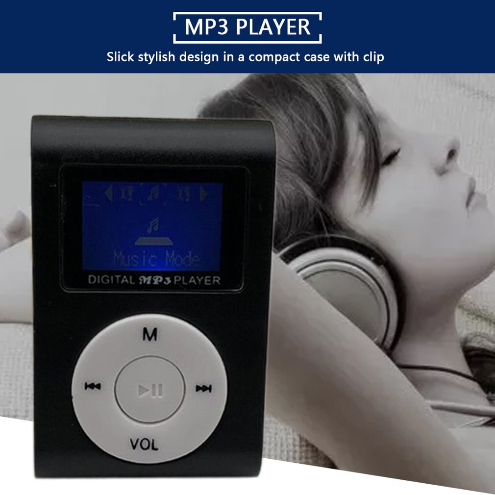 Reproductor de MP3 portátil de tamaño pequeño, Mini pantalla LCD, reproductor de música, compatible con tarjeta TF de 32GB, Walkman de Metal