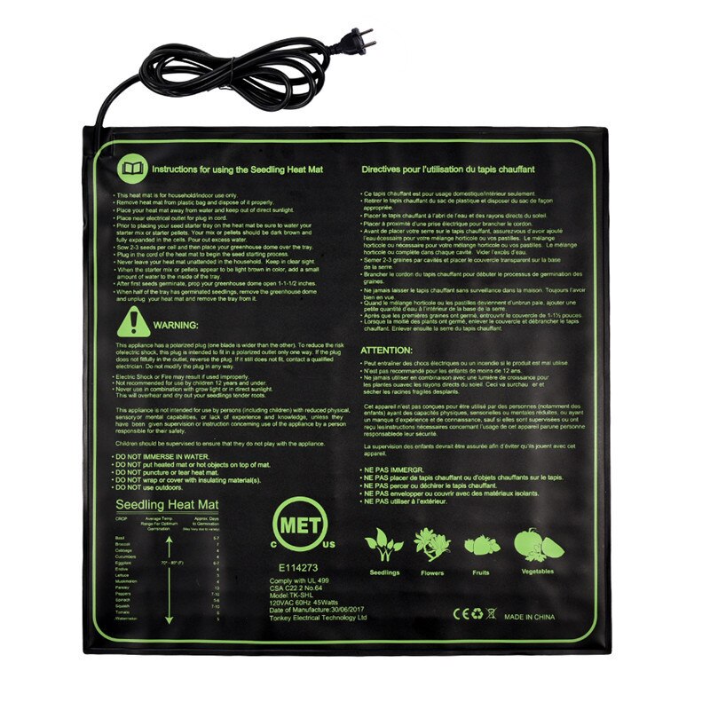 IP67 Waterproof Fish Tank Heat Mat Turtle Snake Lizard Frog Spider Plant Constant Temperature Heat Pad Electric Mat 1pcs: EU