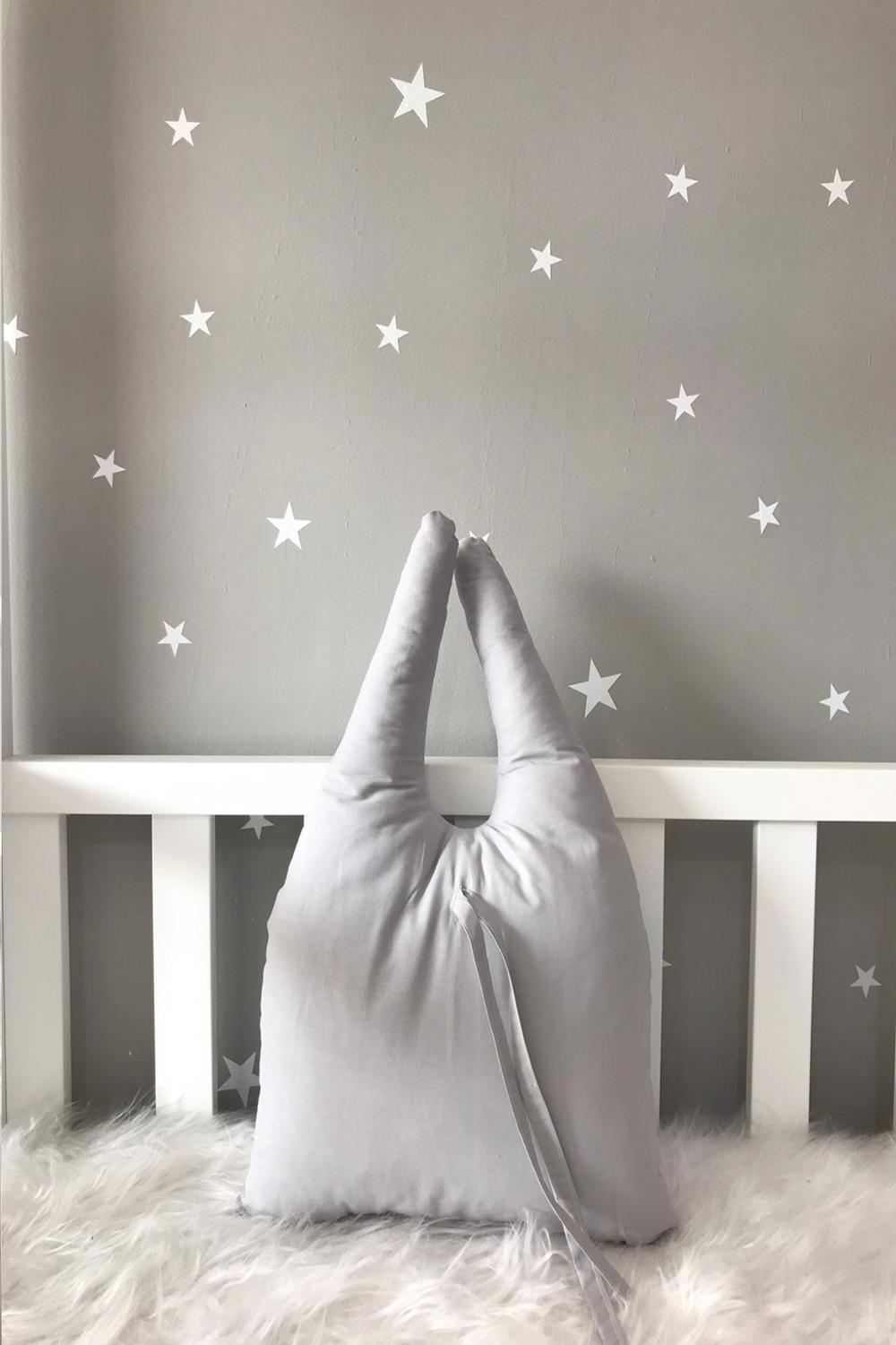 Jaju Baby Kidimoon Grijs Blauw Konijn Wieg Bescherming Decor Kussen