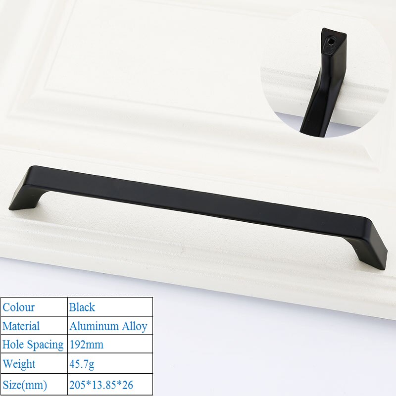 High Grade Black Door Handles Kitchen Cabinet Door Handles Modern Decorative Furniture Knobs Push Pull Handles Accessories