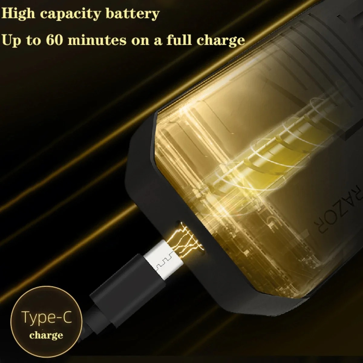 VGR rasuradora barba hombre rasuadora de barba Navaja reciprocidad Maquinilla de afeitar Eléctrico Maquinilla de afeitar Recortadora de barba Sin cable Navaja Portátil Máquina de afeitar para hombres V-375