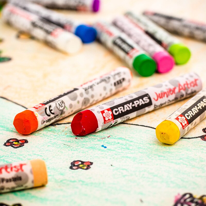 Sakura olie pasteller xep -12/16/25/36/50 cray-pas maleri stick bløde farveblyanter til junior kunstner børn studerende