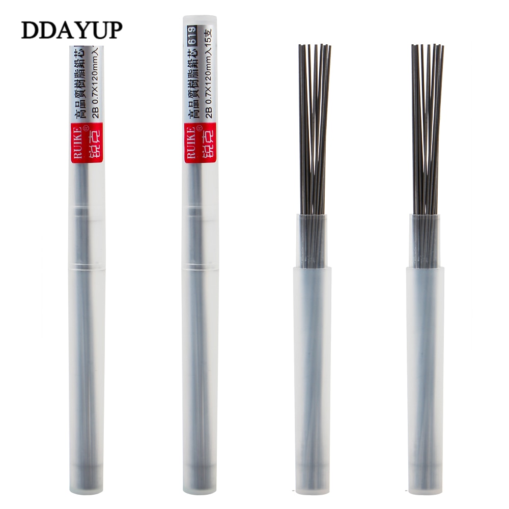 5Pcs 2B 0.7mm 0.5mm Automatic pencil mechanical pencil lead premium anti-cracking pencil refill School Office