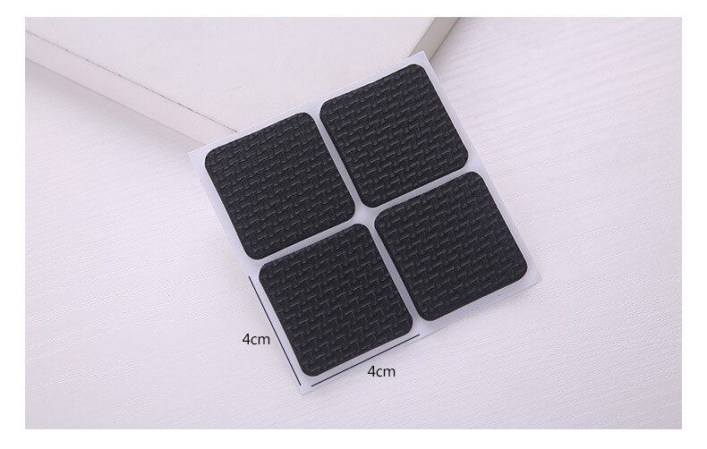 Chaise jambière jambes de Table pieds en caoutchouc meubles pieds Protection de sol fond rond tapis de sol antidérapant: square 4pc