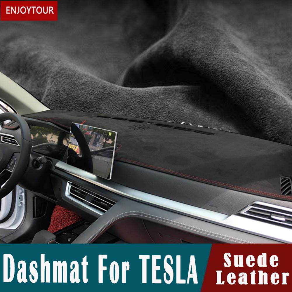 Voor Tesla Model X Model 3 Model S Suède Dashmat Dashboard Covers Pad Dash Mat Tapijt Auto Accessoires Styling