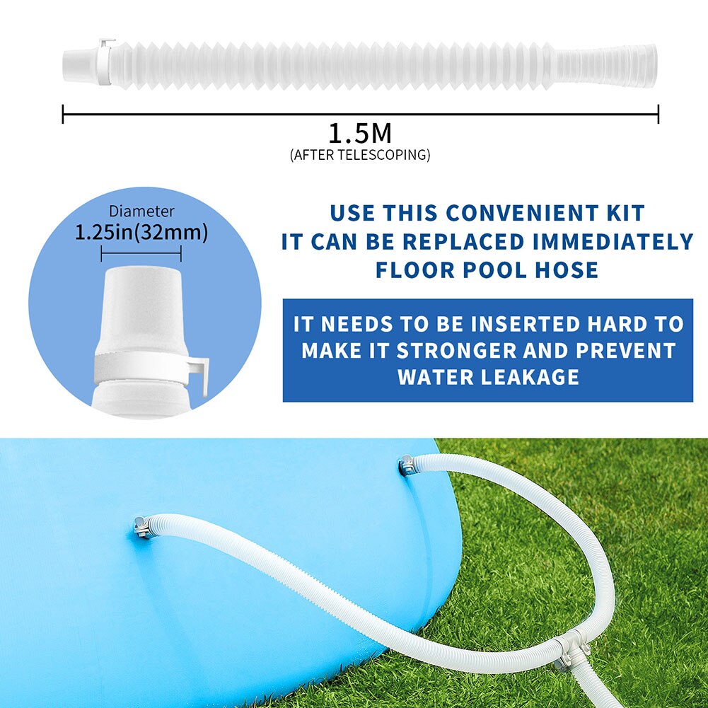 Pool Pump Replacement Retractable Hose Replacement Pool Filter Pump Hose Oxygen Pump Hose for Air Bubble Stone