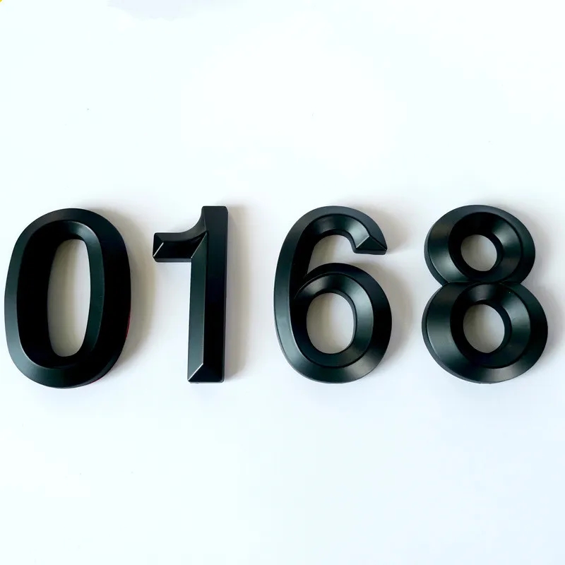 7CM Huisnummer Stickers 3D Zelfklevende Deurplaat Teken Cijfers Appartement Hotel Kantoor Deur Adres ABS Plastic Label