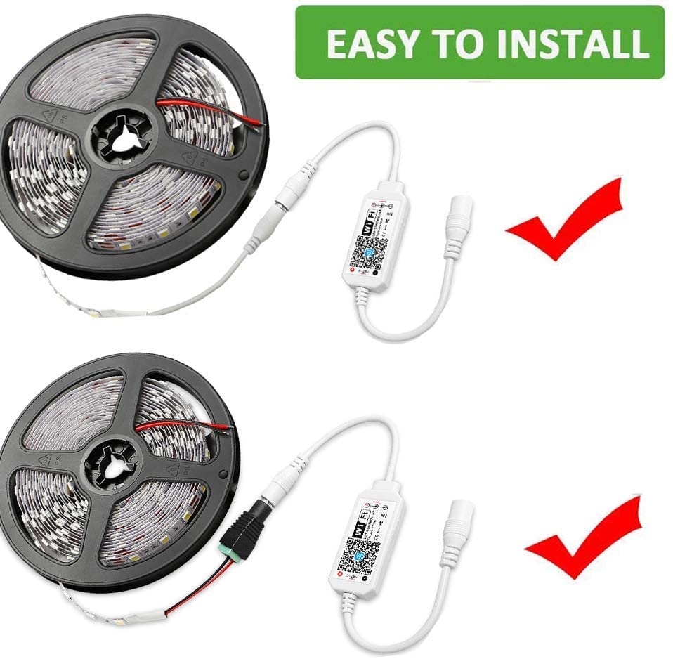 Enkele Kleur Led Strip Verlichting Wifi Controller, Compatibel Met Android Ios Werkt Voor 5050 3528 Led Light Strips, 5V-28V, Voice
