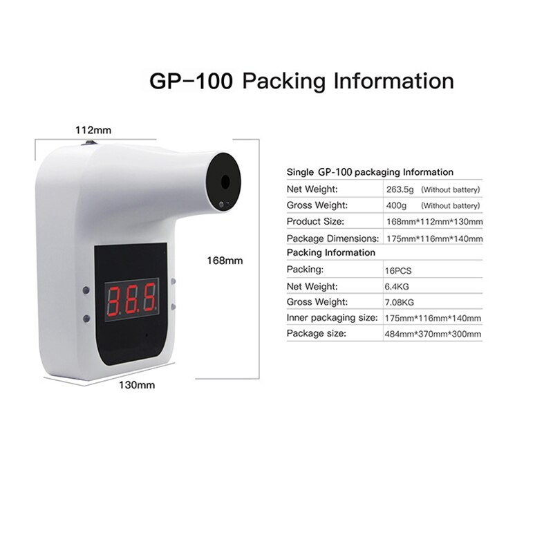 Non-Contact Automatic Infrared Thermometer High-Precision Clinical Thermometer Wall-Mounted Temperature Measurement Tool