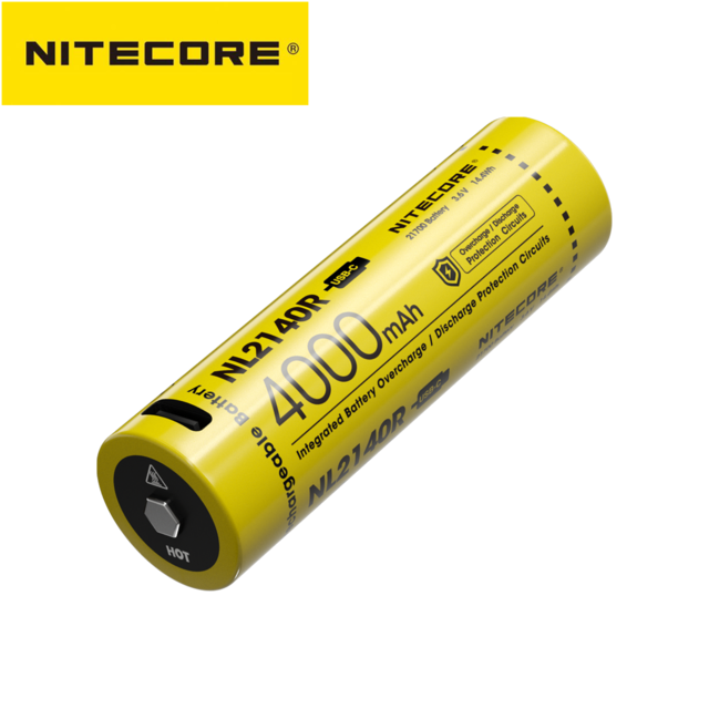 NITECORE NL2140R / NL2150R rechargeable battery 21700 USB-C 3.6V Li-ion 4000mAh 5000mAh Continuous current:Max 5A: NL2140R 4000mAh