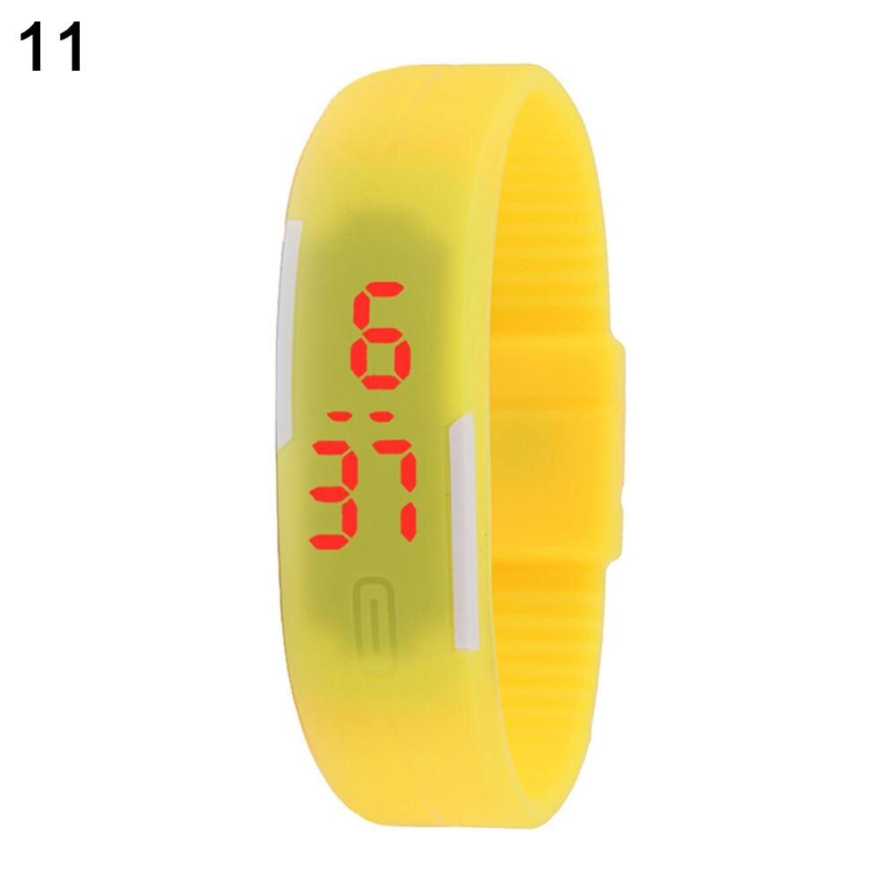 Hommes femmes montres Silicone rouge LED sport Bracelet tactile numérique montre-Bracelet électronique montres horloge directe: Yellow