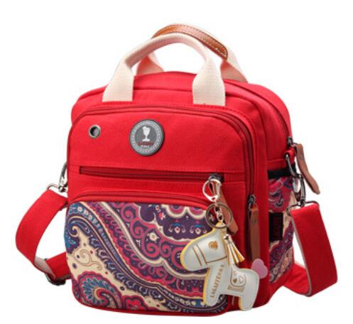 Colorato di medie dimensioni sacchetto del bambino del sacchetto di isolamento sacchetto della mummia spalla obliquo portatile urto sacchetto femminile multi funzione della tela di canapa zaino: rosso