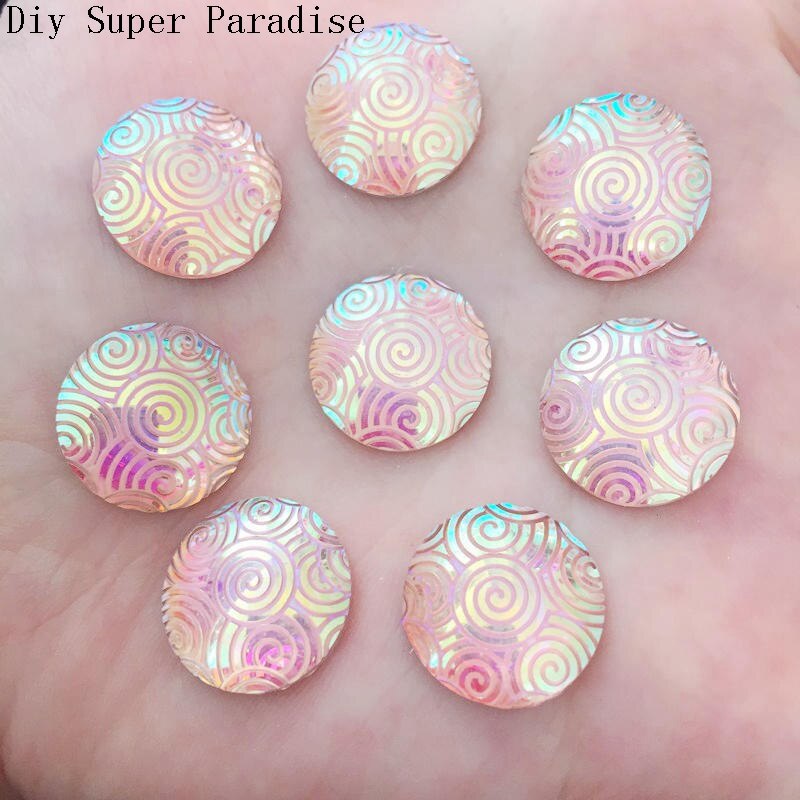 DIY 20pcs 16mm AB Resin Round FlatBack Scrapbook Accessories Wedding Scrapbook Craft K43: K434