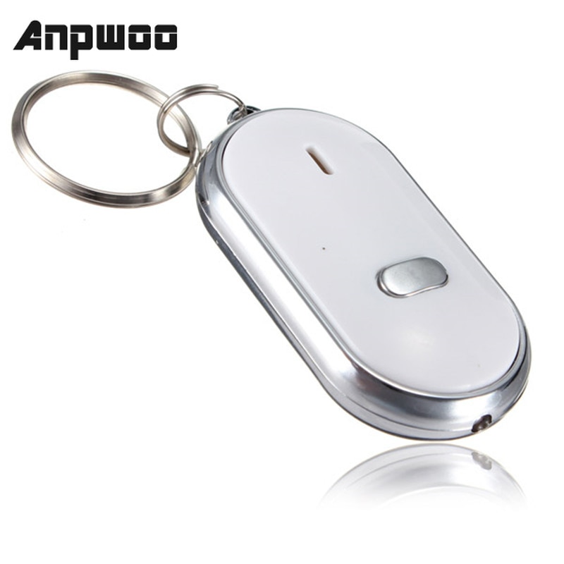 Anpwoo 1Pcs Led Light Zaklamp Remote Sound Control Lost Key Finder Locator Locator Sleutelhanger Sleutelhanger Met Fluitje Claps