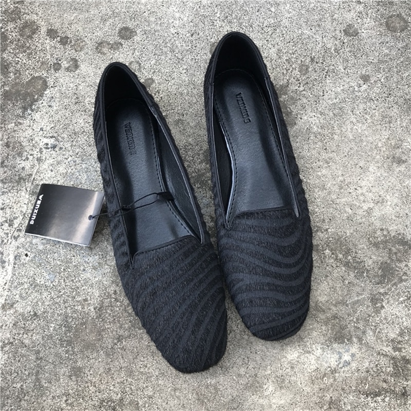 Zwart Lente Platte Schoenen Vrouwen Zebra Print Loafers Comfort Grote Size Gezellige Werk Schoenen Ronde Neus Slip-On dames Oxfords Flats
