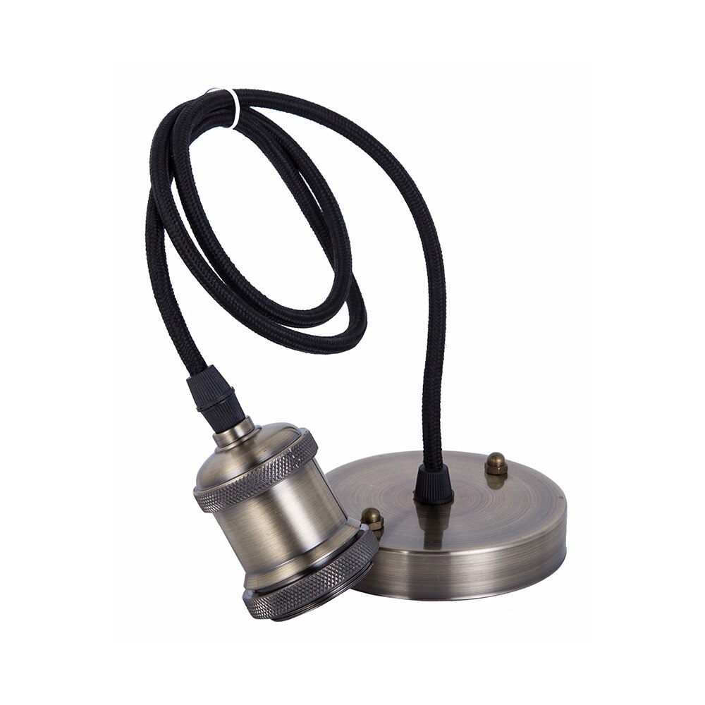 Portalámparas Vintage Edison E27 con cable Industrial estilo de base de lámpara E27 E26 Base DE portalámparas para lámpara de techo colgante: Antique Brass