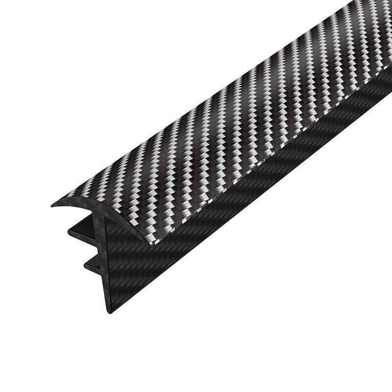 1.6M Car Dashboard Edges Sealing Strip Carbon Fiber pattern Noise Insulation Interior Front Windshield Gap Sealing Rubber Strips: 1