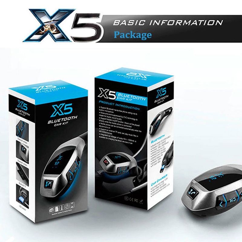 Auto Bluetooth Draadloze Fm-zender MP3 Radio Adapter Speler Auto Accessoires met TF Card U Disk Voor iPhone Samsung X5 door CDEN