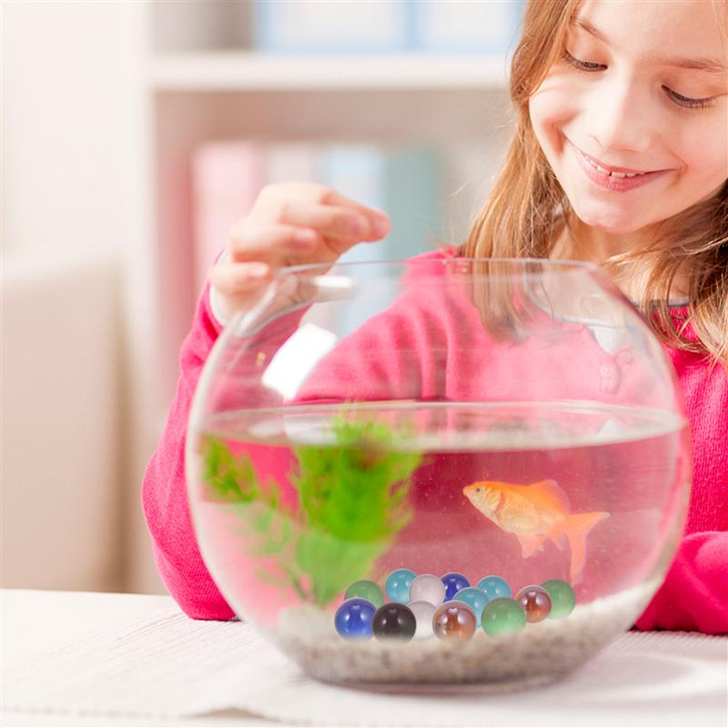 50Pcs Colorful Glass Balls Glass Marbles Toys Lovely Fish Tank Glass Ball Decors