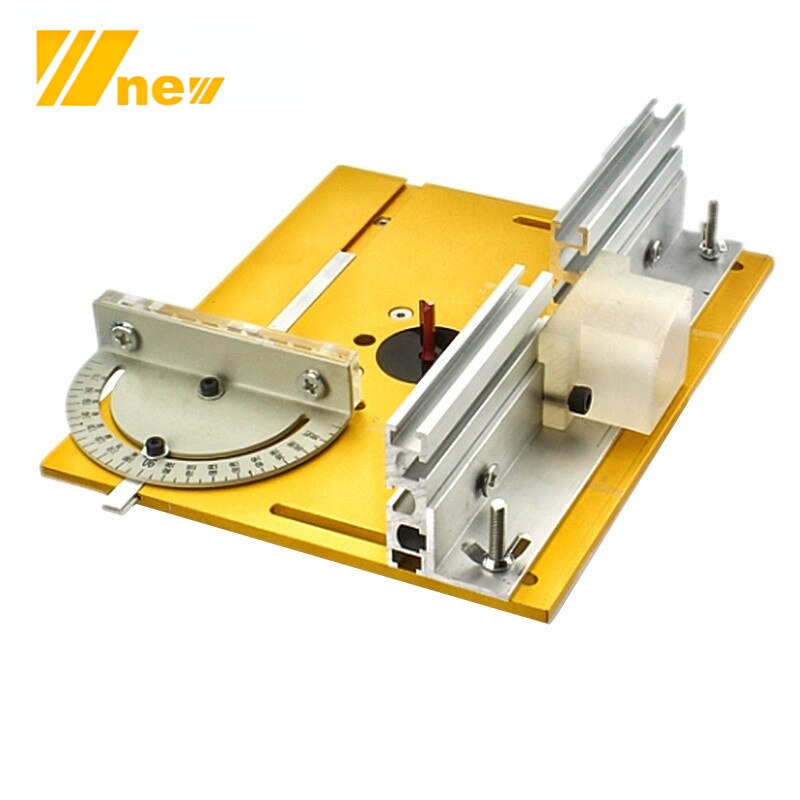 Router Table Insert Plate Woodworking Benches Table Saw W/ Miter Gauge Guide Aluminium Profile Fence Sliding Brackets