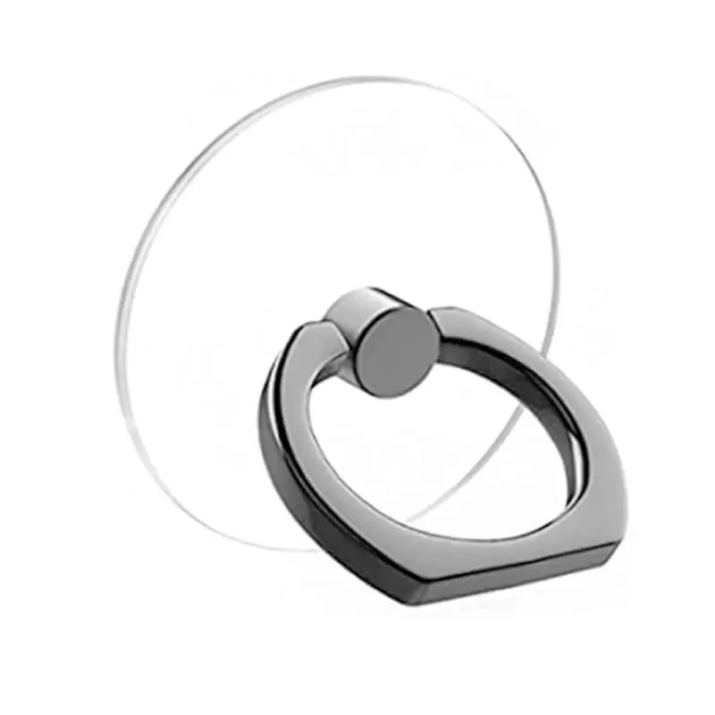 Soporte de anillo para teléfono móvil, bucle de agarre transparente para dedo, soporte de rotación de 360 grados, Compatible con todos los tipos de teléfono inteligente, 1/4 Uds.: Negro