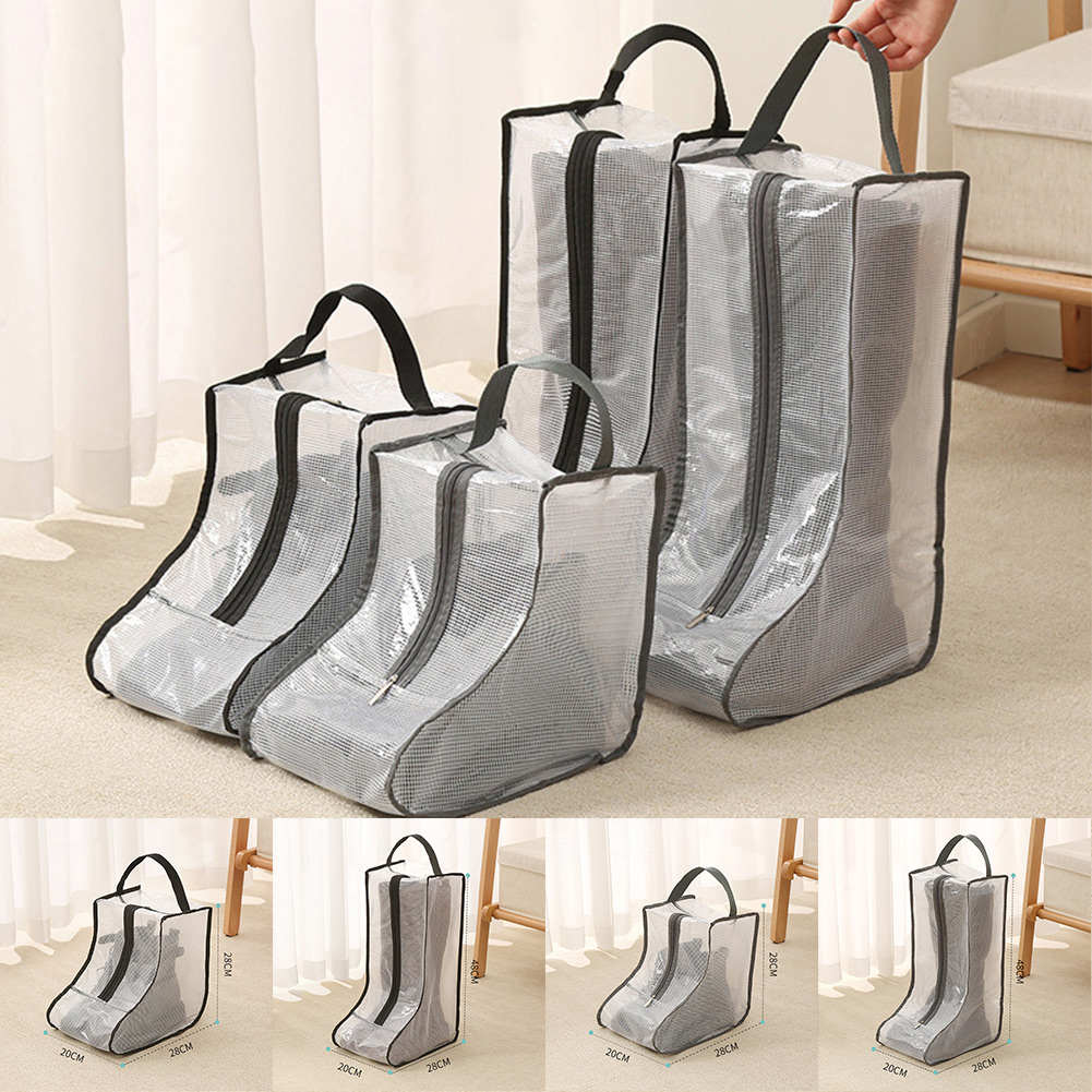 Sacs de rangement pour chaussures et bottes, housse anti-poussière en PVC, conteneur domestique portable, fournitures de rangement, 28 cm, 48cm, 1 PC